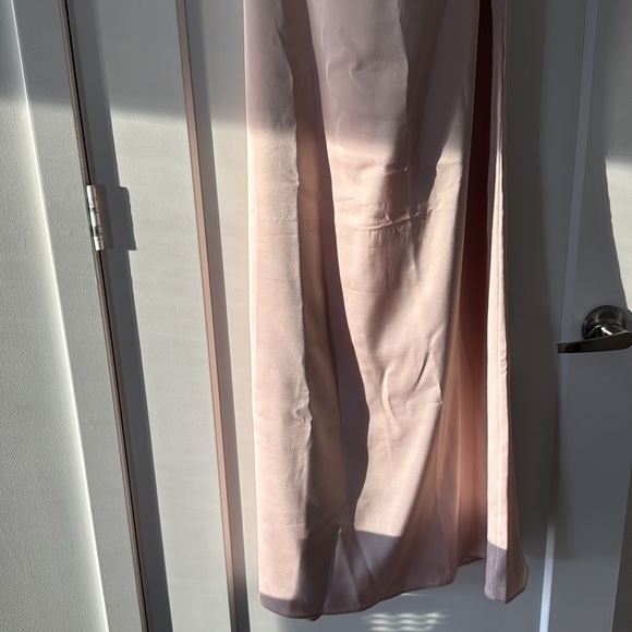 Azazie Keyhole Halter Stretch Satin Sheath Dress - Picture 6 of 14